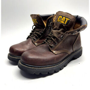 CAT Caterpillar P72365 Men's Soft Toe Brown Leather Work Boots Men 10.5